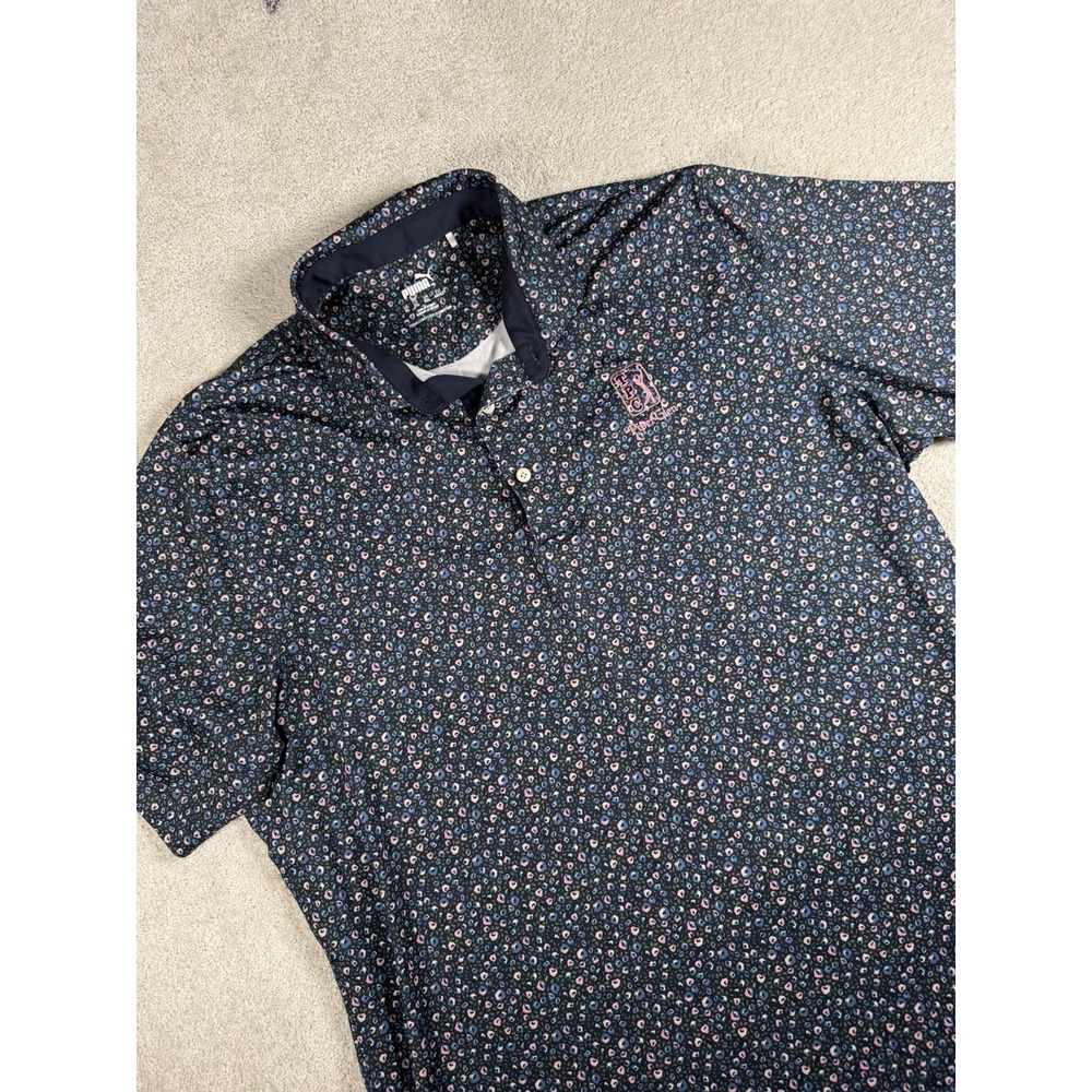 Puma Golf Polo XL Cloudspun Performance Floral All Over Splatter TPC Piper Glen
